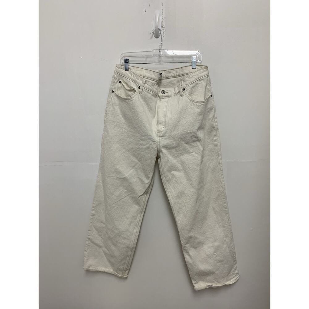 Women's Abercrombie & Fitch 90s Relax Jean High Rise Size 34 White Denim Jeans